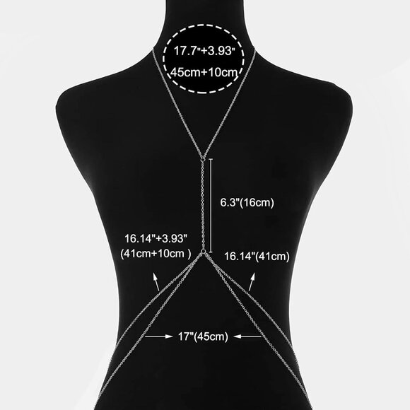 14K Gold Silver 1 Plated Body Chain Women Layered Rhinestone Bikini Bra Jewelry - Picture 7 of 7